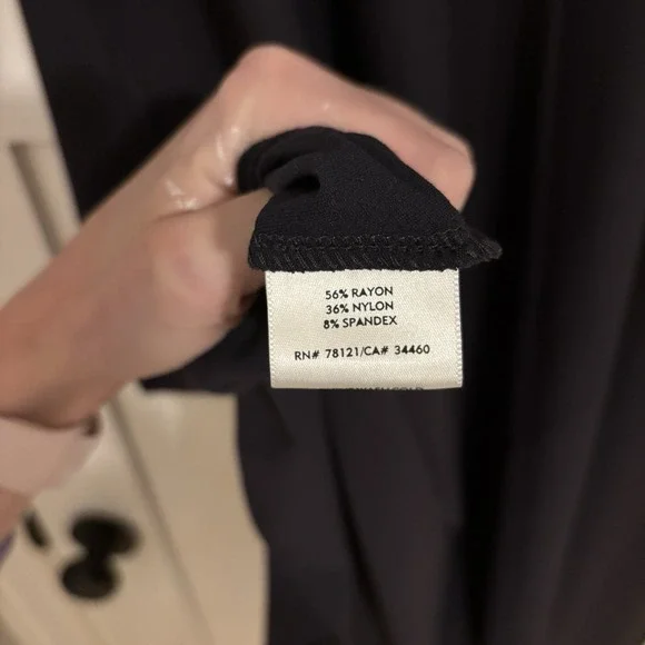 Eileen Fisher Black Crew Neck Midi Dress - Picture 5 of 6